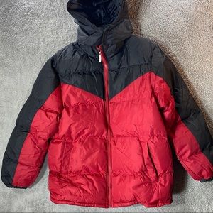 i5 APPAREL Jacket Boys XL Size 20 Youth Color Block Bubble Remove Zip Hood Puff